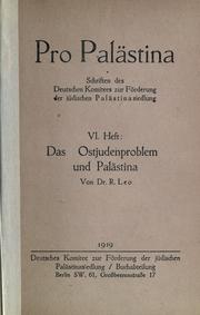 Cover of: Ostjudenproblem und Palästina.