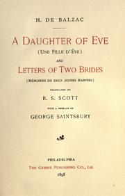 Cover of: A daughter of Eve and Letters of two brides by Honoré de Balzac, Honoré de Balzac