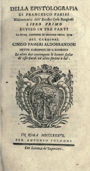 Cover of: Della epistolografia.