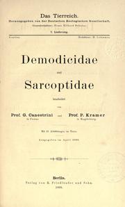 Demodicidae und Sarcoptidae by Giovanni Canestrini