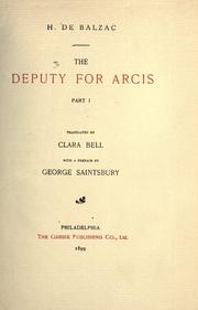 The deputy for Arcis by Honoré de Balzac