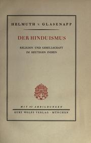 Cover of: Der Hinduismus by Helmuth von Glasenapp