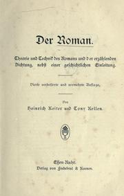 Cover of: Der roman: Theorie und Technik des Romans und der erz©Þhlenden Dichtung, nebst einer geschichtlichen Einleitung