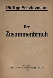 Cover of: Der Zusammenbruch.