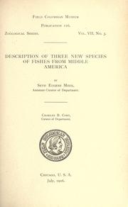 Cover of: Description of three new species of fishes from middle America.