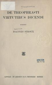 Cover of: De Theophrasti Virtutibus dicendi.