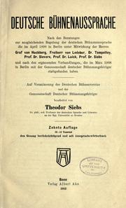 Cover of: Deutsche bühnenaussprache by Theodor Siebs