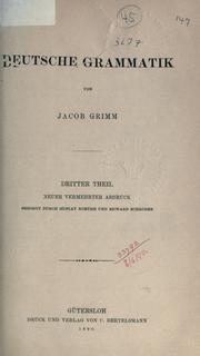 Cover of: Deutsche Grammatik. by Brothers Grimm