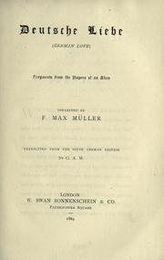 Cover of: Deutsche Liebe by F. Max Müller