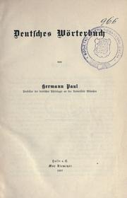 Cover of: Deutsches Wörterbuch. by Hermann Paul