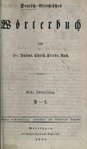 Cover of: Deutsch-griechisches Wörterbuch by Valentin Christian Friedrich Rost