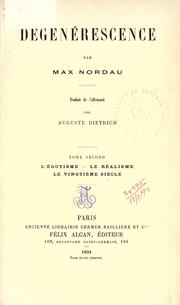Cover of: Dégénerescence by Nordau, Max Simon