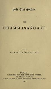 Cover of: The Dhammasangani. by 
