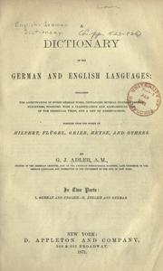 Cover of: A dictionary of the German and English languages