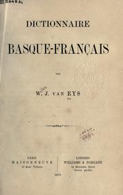 Cover of: Dictionnaire basque-français.