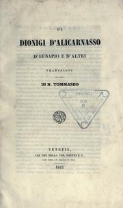 Cover of: Di Dionigi d'Alicarnasso, d'Eunapio e d'altri