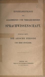 Cover of: Die arische Periode und ihre Zustände.