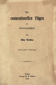 Cover of: conventionellen Lügen der Kulturmenschheit.