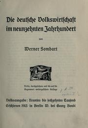 Cover of: Die deutsche Volkswirtschaft im neunzehnten Jahrhundert. by Werner Sombart