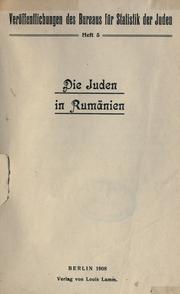 Cover of: Juden in Rumänien.