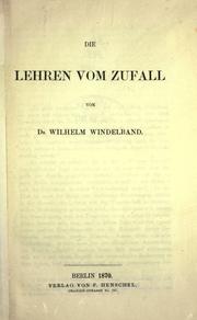 Cover of: Lehren vom Zufall.