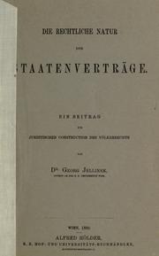 Cover of: Die rechtliche Natur der Staatenverträge. by Georg Jellinek