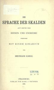 Cover of: Sprache der Skalden auf Grund der Binnen- und Endreime verbunden mit einem Rimarium.