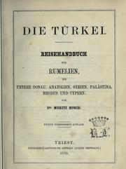 Cover of: Die Türkei by Moritz Busch