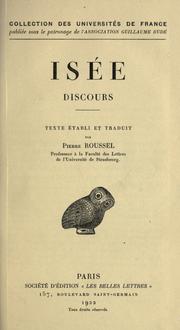 Cover of: Discours: texte établi et traduit par Pierre Roussel.