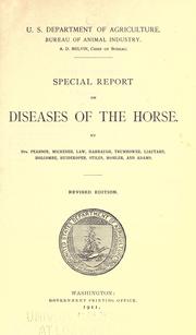 Cover of: Special report on diseases of the horse. by United States. Bureau of Animal Industry