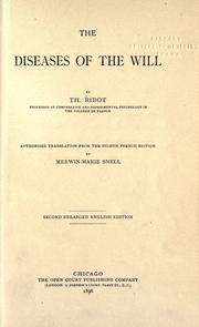 Cover of: The diseases of the will by Théodule Armand Ribot