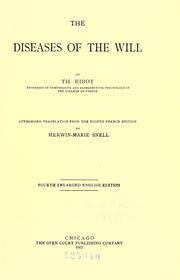 Cover of: The diseases of the will by Théodule Armand Ribot