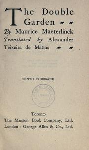 Cover of: The double garden by Maurice Maeterlinck