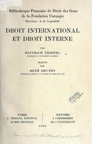 Droit international et droit interne by Heinrich Triepel