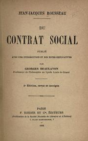Cover of: Du contrat social. by Jean-Jacques Rousseau