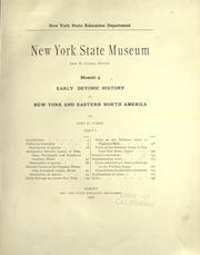 Cover of: Early Devonic history of New York and eastern North America by John Mason Clarke