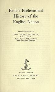 Cover of: Ecclesiastical history of the English nation