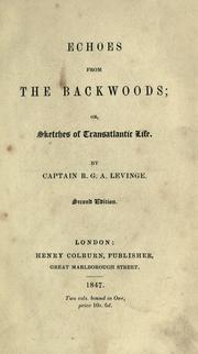 Cover of: Echoes from the backwoods; or, Sketches of transatlantic life.
