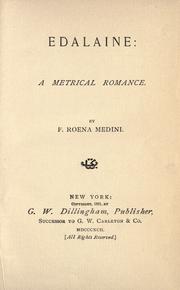 Cover of: Edalaino: a metrical romance. by Medini, Frances Röena Mme.