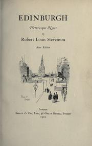 Cover of: Edinburgh by Robert Louis Stevenson