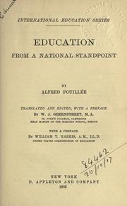 Cover of: Education from a national standpoint by Alfred Fouillée