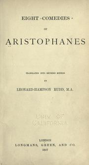 Cover of: Eight comedies of Aristophanes