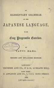 Cover of: An elementary grammar of the Japanese language by Tatui Baba