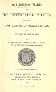 Cover of: An elementary treatise on the differential calculus | Williamson, Benjamin