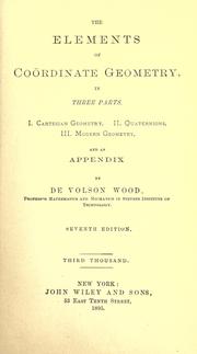 Cover of: elements of coördinate geometry.