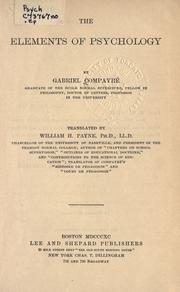 Cover of: The elements of psychology. by Gabriel Compayré