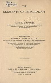 Cover of: The elements of psychology. by Gabriel Compayré, Gabriel Compayré