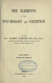 Cover of: elements of the psychology of cognition