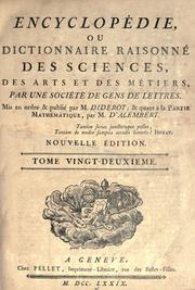 Cover of: Encyclopédie, ou Dictionnaire raisonné des sciences, des arts et des métiers