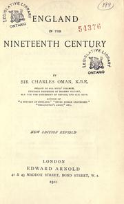 Cover of: England in the nineteenth century. | Charles William Chadwick Oman